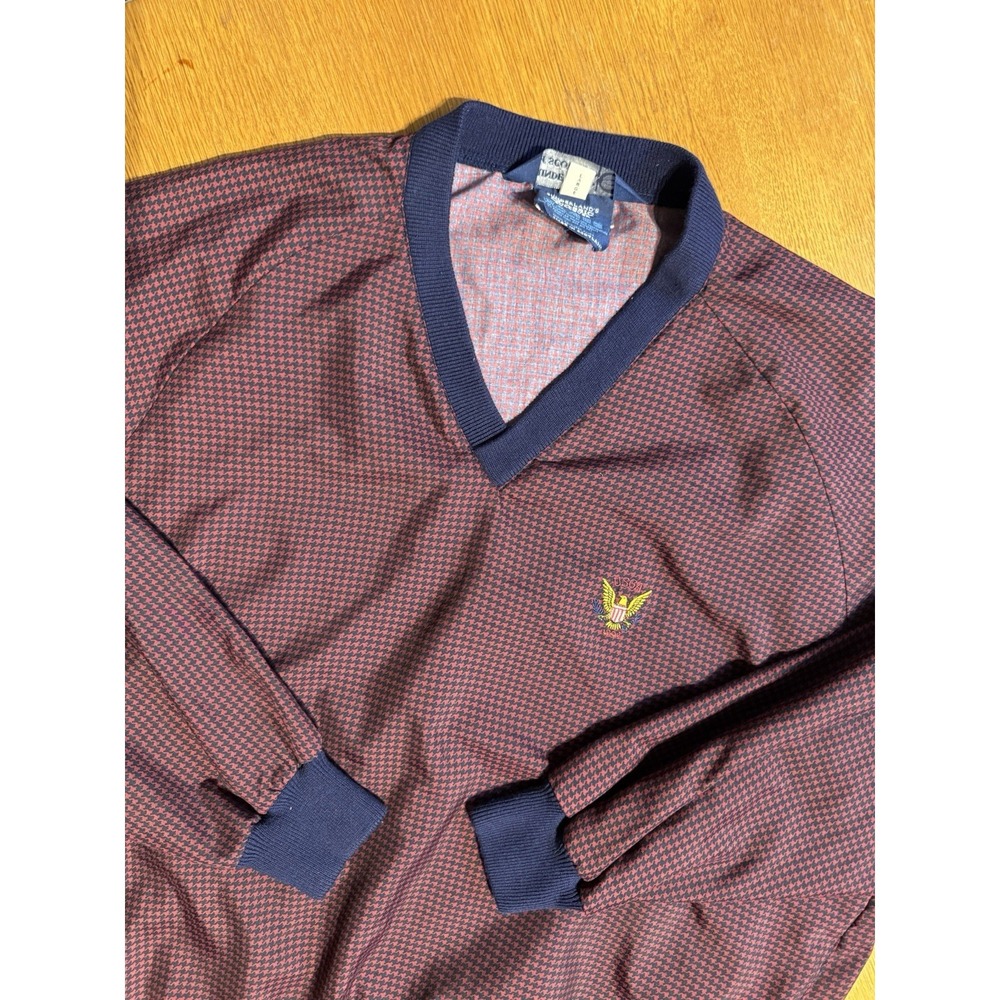 Vintage Sunderland USGA 1894 Pullover Windbreaker Golf Houndstooth Mens L